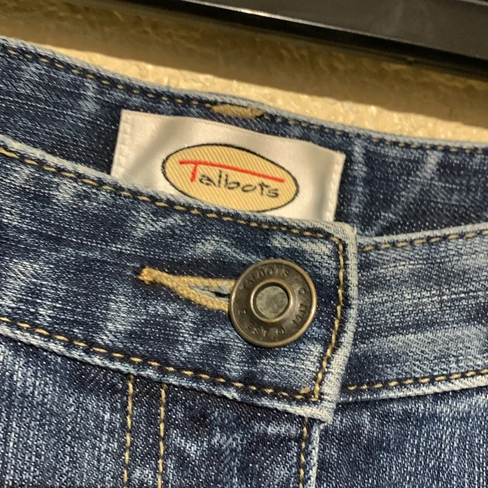Talbots Jeans Capris Pants 10 Blue Stretch 4-Pockets Cotton Spandex - Picture 6 of 12